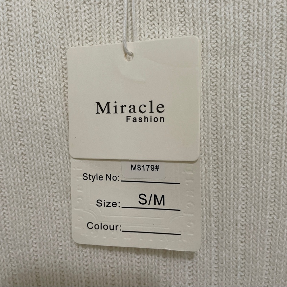 Miracle Crew Neck Cotton Sweater Womens M Relaxed Fit Cream NWT - Picture 6 of 10